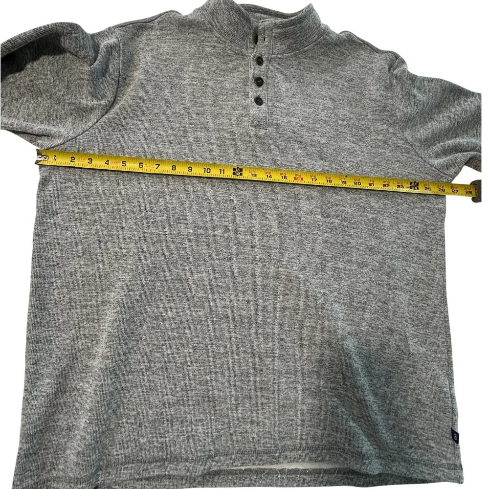 Gap Mens XXL Gray Heather Henley Pullover Sweater Mock Neck Long Sleeve QMT4777S